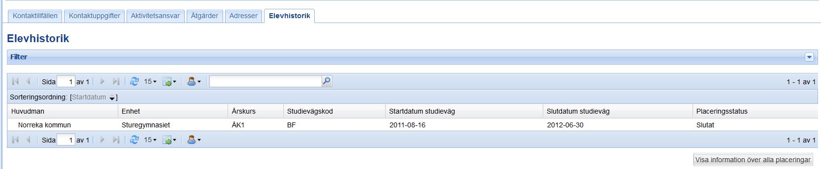 Studier annan skolform - Fylls i med datum. Innan datumet är passerat har individen statusen Studier annan skolform. I fältet Anteckningar kan information angående individen föras.