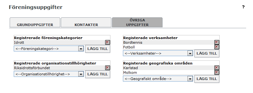 För att de ska vara enklare att söka i föreningsregistret kan ni specificera eran