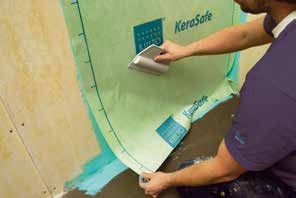Monteringen gäller för våtzon eller i hela våtutrymmet KeraSafe Folie System V har ett ånggenomgångsmotstånd 00 000 s/m Vägg med K Tätskikt och KeraSafe Börja med väggarna.
