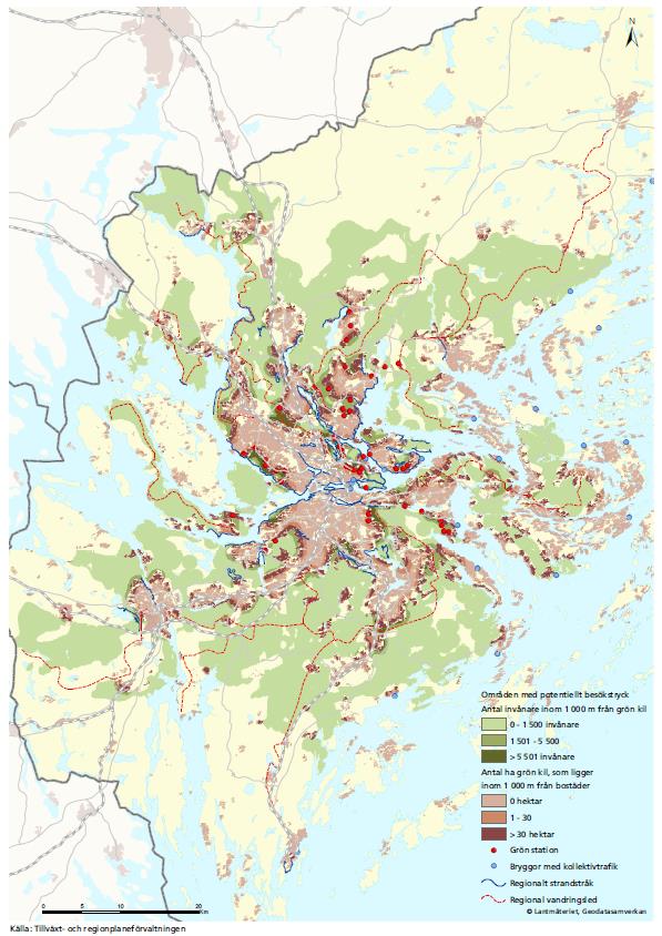 Tillgång och tillgänglighet till regional grönstruktur.