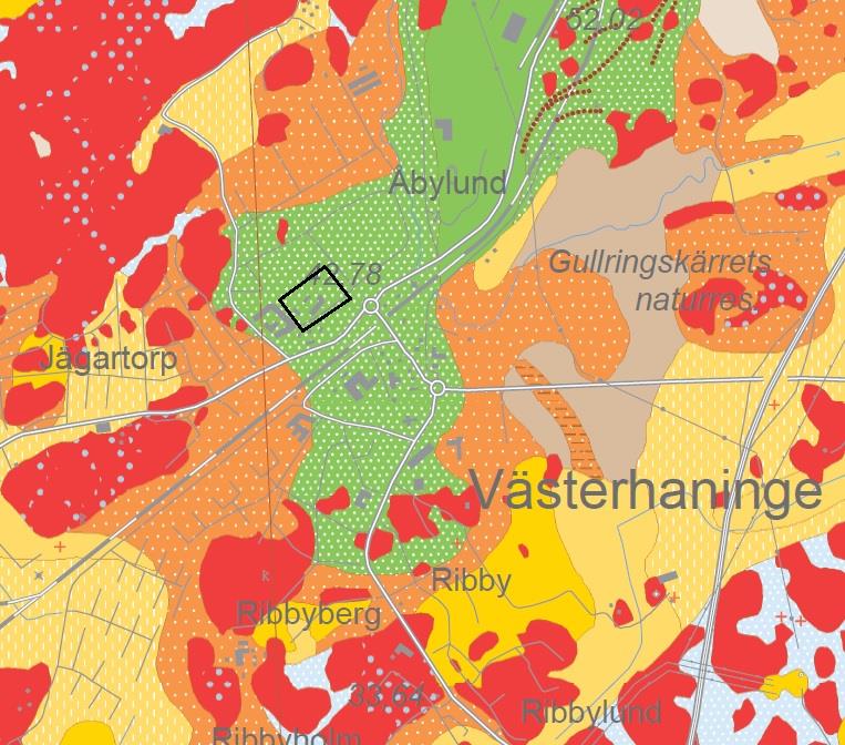3.1 Geotekniska förhållanden Figur 3.1 nedan redovisar utdrag från jordartskarta som Sveriges geologiska undersökning (SGU) har tagit fram för detaljplansområdet.