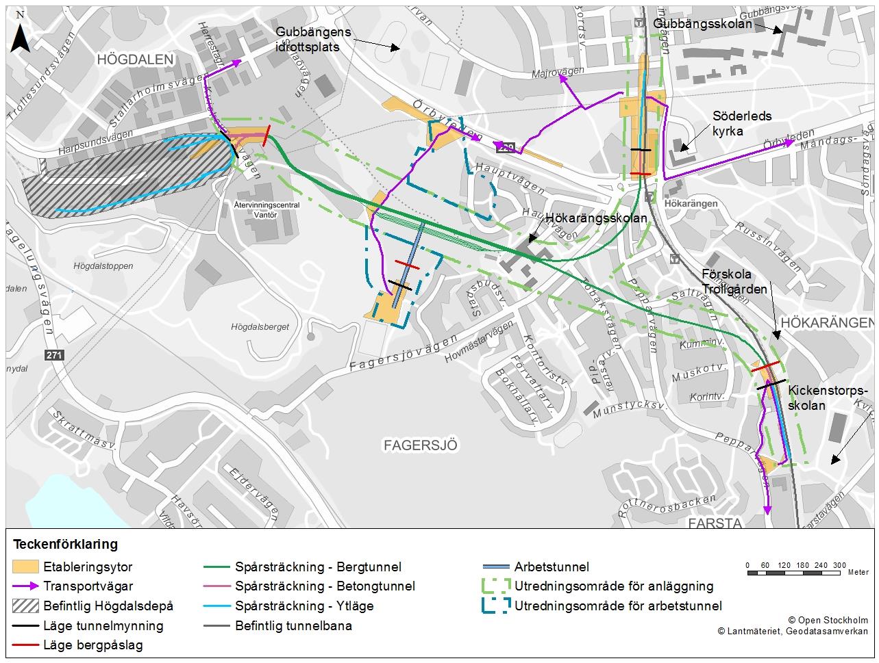 3.1.2 Vatten- och avloppssystem Ett vatten- och avloppssystem som samlar upp, renar och transporterar bort vatten från tunnlarna kommer att installeras.