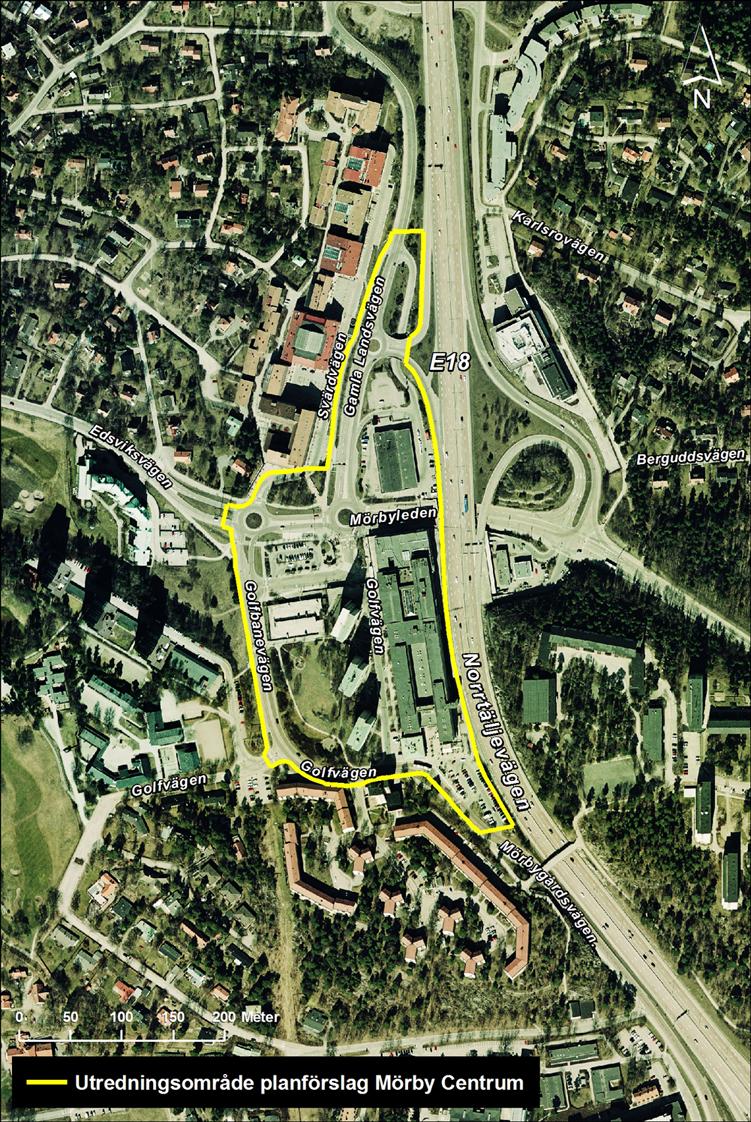 Avgränsningar Geografiskt har MKB:n avgränsats till planområdet för ny detaljplan. I norr avgränsas området strax norr om infarts-/utfartsväg till OKQ8-tomten.