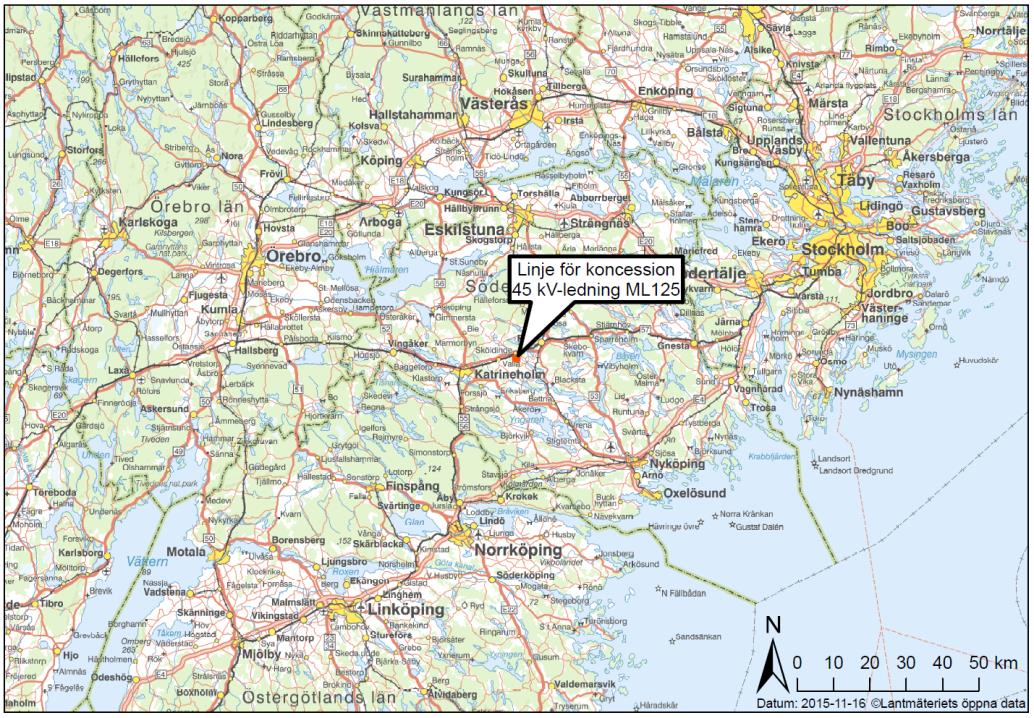 Samrådsunderlag Förlängning av nätkoncession för linje för befintlig 45 kv-luftledning mellan transformatorstationerna MT12 Sköldinge och