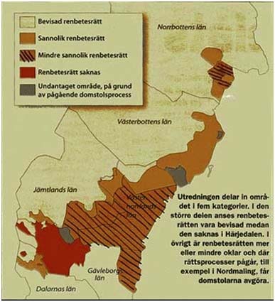 of Reindeer Herding No right Reindeer Herding Excluded area, because of ongoing court procedure Bilaga D Svenska