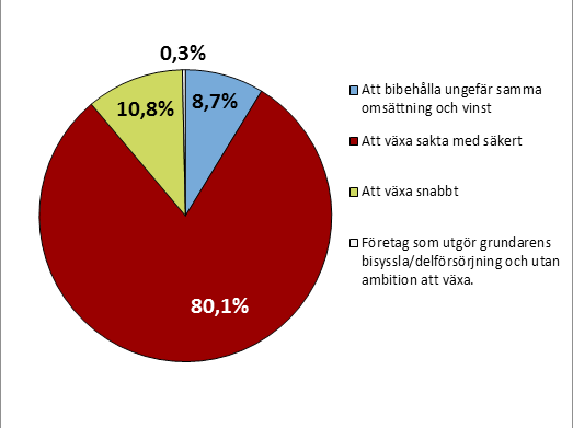 Vilka har anmält sig till Timbanken? I slutenkäten får entreprenörerna frågan vilken ambition de har med sitt företagande.