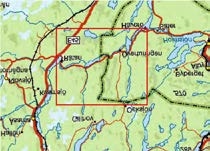 E4 5 Stor-Nällsjön i Örasjön Nordkölen fördelningsstation steln Digerberget G A llhalsberget Bodflon B D C nssjön 315 Handsjö Rätan Rätan kraftstation Handsjön byn Loån Mullberget Tokberget Gärdsjön