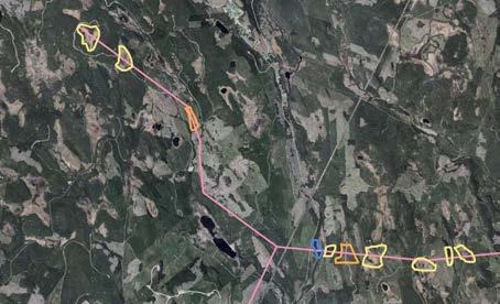 2015-09-23 Sammanfattning för Mellersta Stråket Det mellersta stråket omfattar en sträcka på 24 km förutom det gemensamma stråket vid den befintliga 400 kv kraftledningen och de korta stråk som