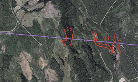 2015-09-23 Delområde 14 - Örasjöån-Riflobäcken Fältbesökt: 2050807 Berörd del av stråket: 450 meter Andra källor: Elfiskeregistret Allmän beskrivning: Längs Riflobäcken har man avverkat nästan ända