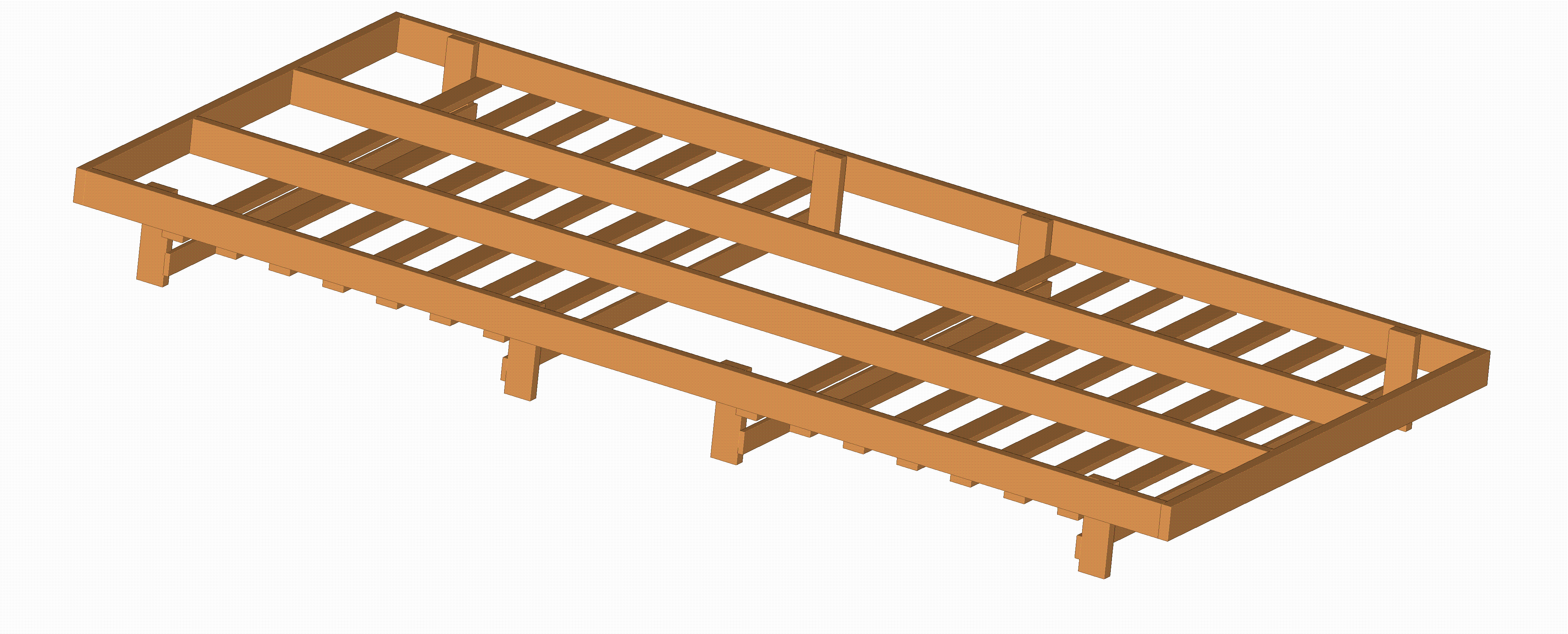 4 Korta korg ramar De fyra brädorna monteras 50 mm från botten av korgstolparna. Monteras med trallskruv med två 57 mm trallskruv i varje stolpe 16 skruvar.