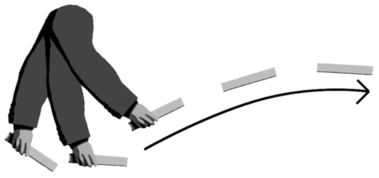 Kubbspelets delar och uppställning Regler för kubbarnas utkast Fältkubb askubb Spelplanens storlek är 5 x 8 meter i VM 1: Kung 9x9x30 cm. 2: Kubbar 10 st. 7x7x15 cm. 3: Kastpinnar 6 st. Ø 44 m.m. Längd 30 cm.