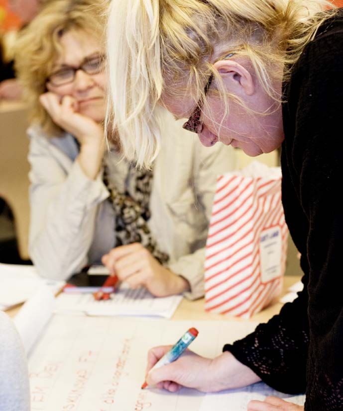 forts. pedagogiskt bra sätt som gynnar våra brukare? Hur kan vi till exempel skapa aktivitetsrum? Kan vi jobba med grön rehab? En landskapsarkitekt skulle kanske kunna hjälpa oss.