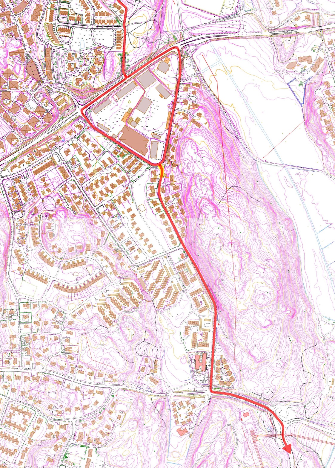 Korsning av Vallentunavägen Vid korsning av Vallentunavägen kan busslinjen antingen gå längs Hästhagsvägens västra del eller östra del. Längs med den västra delen finns fler boende.