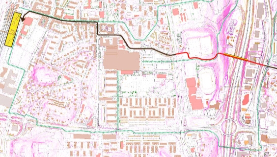 Figur: Nuvarande busslinjesträckning mellan Vallentunavägen och Upplands Väsby station Figur: Ny bussbro över E4 norr om Glädjens trafikplats - Trafikförvaltningen Kontoret har bett SLL