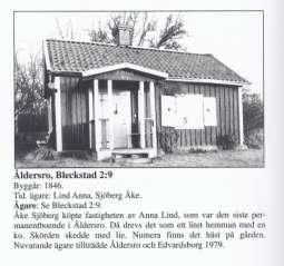 Bleckstad 2:9, Åldersro /Edvardsborg/ 53 Jordboks- Jordregister- Mantal för Mantal för nummer nummer hela hemmanet brukningsdelen 2 2:9 Ägare: Lägenhetsägare Johan Edvard Karlsson, född 19/12 1861 i