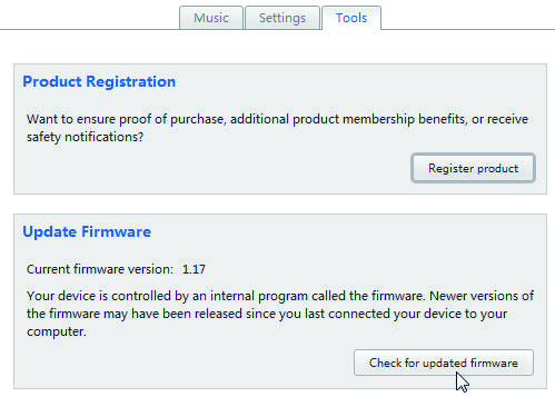 12 Uppdatera fast programvara via Philips Songbird RAGA styrs av ett internt program som kallas fast programvara. Nyare versioner av den fasta programvaran kan ha släppts efter att du köpte RAGA.