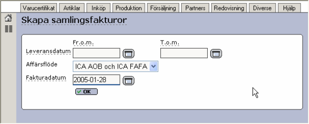 I rutinen uppdatera utleverans skapar ni en utleverans av ordern. Detta eftersom att samlingsfakturan baseras på era utleveranser. En utleverans skapas per order.