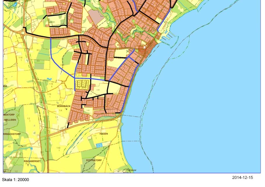 12(16) Utbyggnad av gång- och cykelvägnätet utmed Skövdevägen Befintligt gång- och cykelvägnät utmed Skövdevägen byggs ut i väster till väg 195 och i öster fram till korsningen med Sveavägen