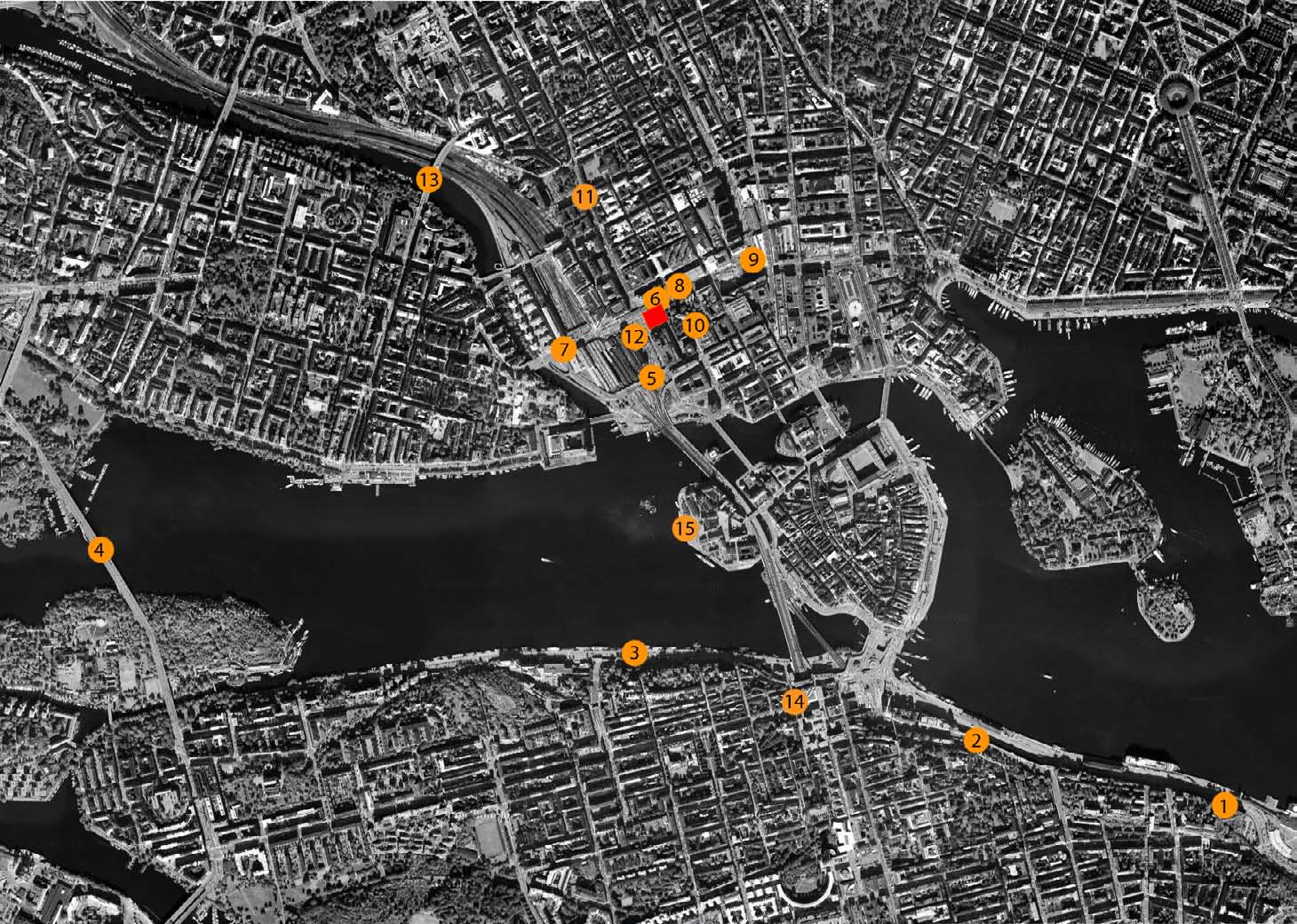 Strategisk Arkitektur STADSBILDSANALYS VYER 1. Fjällgatan 2. Katarinavägen 3. Monteliusvägen 4. Västerbron 5. Vasagatan 6. Klara Västra Kyrkogata 7. Stockholm Waterfront 8. Klarabergsgatan 9.