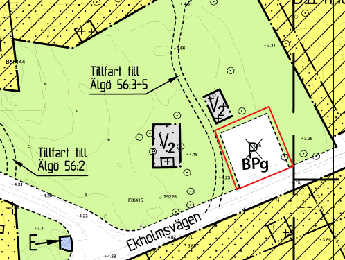 Planbeskrivning 8 (10) Ekholmsparkeringen Ändring av del av dp 471 kartblad 16 Parkeringsytan omvandlas från allmän plats till kvartersmark.