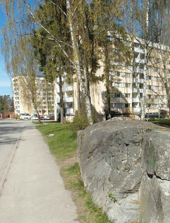 Programförslaget Stadsmiljö Sparad berghäll i gatumiljön.