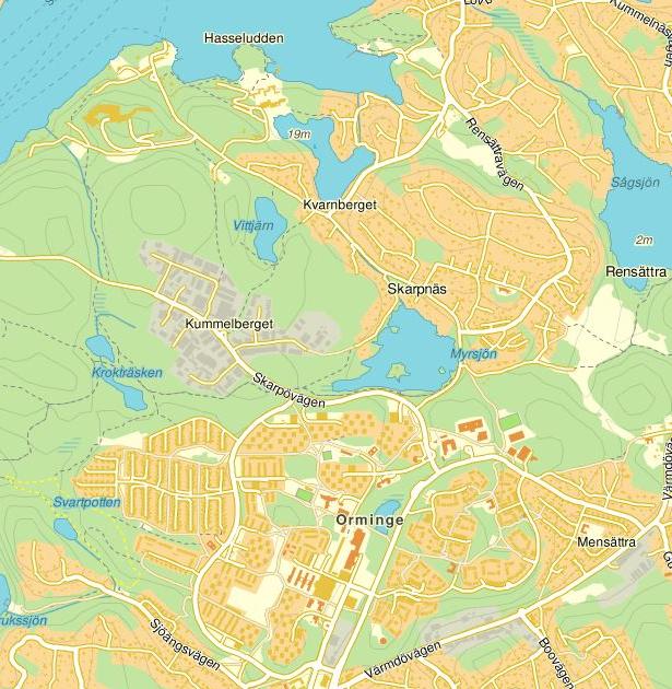 2 Nuläge 2.1 Bil Platsen där Norges hus planeras, vid Yasuragi i Hasseludden Nacka, är väl försörjd via vägnätet. För att ta sig dit med bil från Stockholm C tar man väg 222 till Orminge trafikplats.