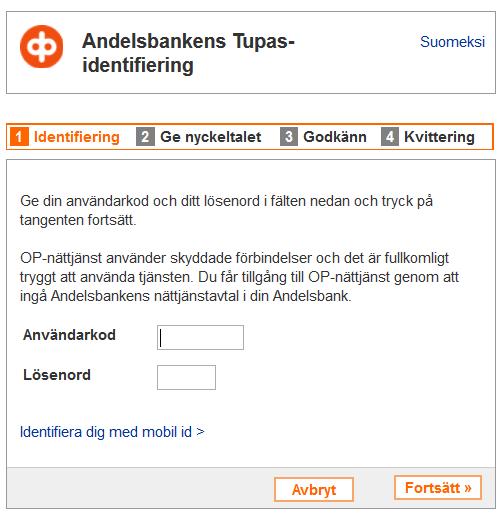 Logga in med nätbankskoder 1. Välj bank 2.