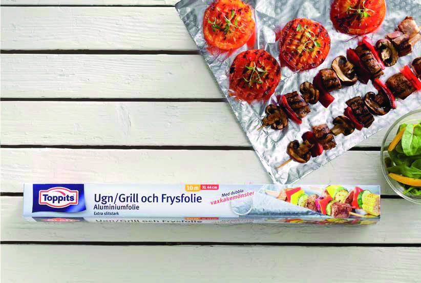 Toppits Ugn/ Grill- och Frysfolie Bevarar smak och vitaminer. Plastfolie Plastfolie 32,5cm x 50 x 24 Art.nr 91200 Plastfolie 44cm x 20 x 24 Art.