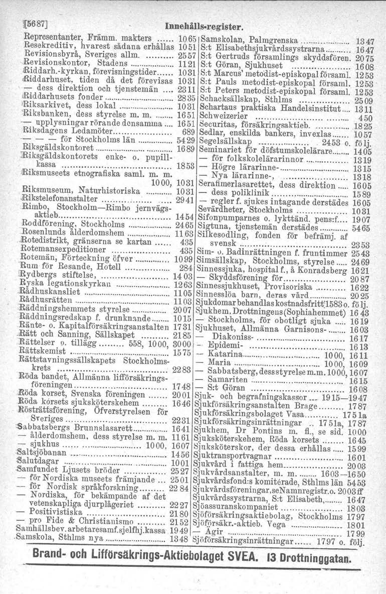 [5687J Innehålls-regfstsr. Representanter, Främm. makters 1065lSamskolan, Palmgrenska.