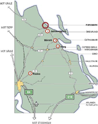 Figur 23. Valda vägavsnitt för bedömning av dagens och framtida trafikflöden. 5.3.2 Tillkommande trafik Byggetapp 2 maximalt tillskott Byggetapp 2 kommer att vara det skede med mest tillkommande trafik.