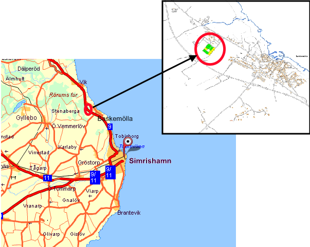 Figur 5. Baskemölla, bäst lämpade området i Simrishamn Kommun. 3.4.