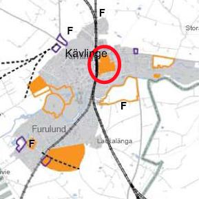 Figur 6. Området vid järnvägsstationen, bäst lämpade området i Kävlinge Kommun. 3.5.2 Kristianstad kommun Kristianstad placerade sig på andra plats i tabell 6.