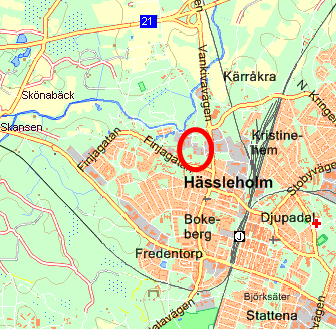 Figur 12. Området vid norra infarten i Hässleholms kommun. 4.