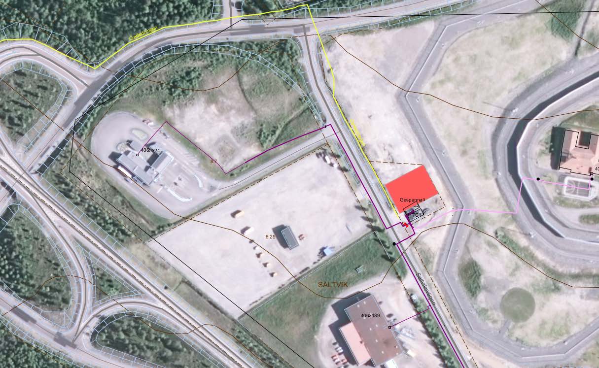 2.2 Utformning Den exemplifierade layouten, inom det alternativa lokaliseringsområdet, vid Saltvikshöjden utgörs av en rektangulär yta om 1 200 m2 (30x40 meter).