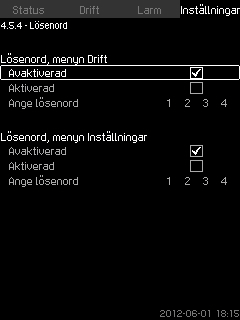 8.7.60 Datum och klockslag (4.5.3) 8.7.61 Lösenord (4.5.4) Svenska (SE) Fig. 115 Datum och klockslag Det går att ställa in datum och klockslag samt i vilket format de ska visas på displayen.