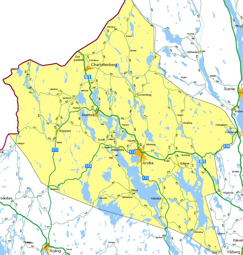 3. Driftområde Arvika Driftområde Arvika ligger i Vägverkets Region Väst och tillhör distrikt Karlstad.