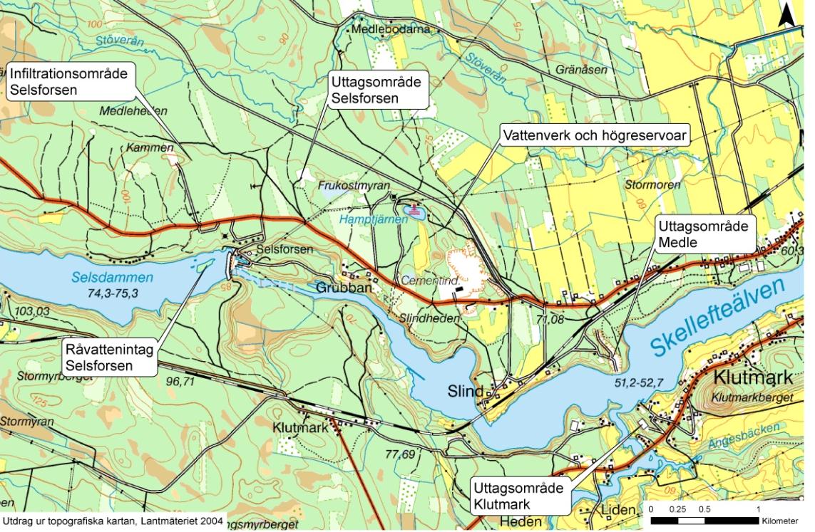 1 BAKGRUND Vattenförsörjningen för Skellefteå centralort med omkringliggande samhällen baseras för närvarande huvudsakligen på ytvatten från Skellefteälven.