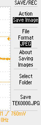 Appendix D - Spara bilder från oscilloskopet Nedan följer en introduktion till hur skärmbilder kan sparas från oscilloskopet till ett USB-minne. Alternativ 1 Print Button 1. Sätt i USB-minnet. 2.