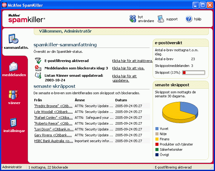 Introduktion till sidan Sammanfattning Introduktion till sidan Sammanfattning Klicka på fliken Sammanfattning för att öppna sidan Sammanfattning (Bild 1-1).