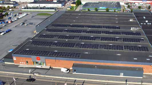 Utbyggnad av solel i Uppsala Castellum tog sommaren 2016 i bruk bolagets hittills största solcellsanläggning i Uppsala.