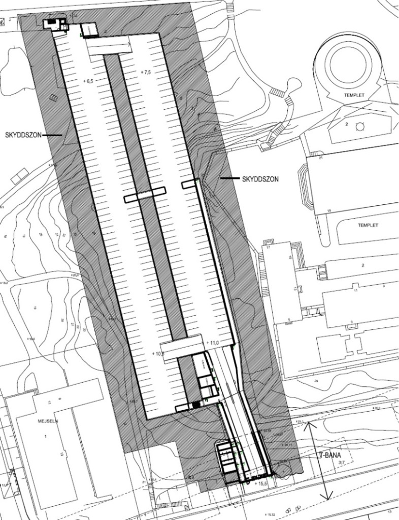 3.1 Högalidsgaraget Högalidsgaraget invigdes 2011 och har drygt 200 parkeringsplatser uppdelade på två skepp (tunnelsträckningar), se Figur 2.