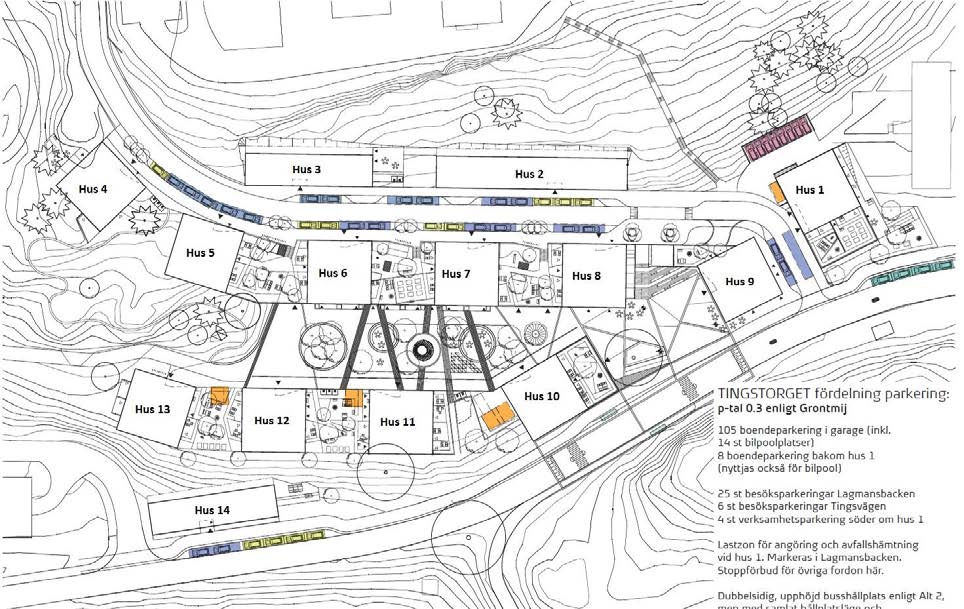 50-51 BOTKYRKA KOMMUN 24 [33] Samhällsbyggnadsförvaltningen Samrådshandling Planenheten 2015-11-02 Besök- och verksamhetsparkering Utöver parkeringsplatserna för boende planeras 33 parkeringsplatser