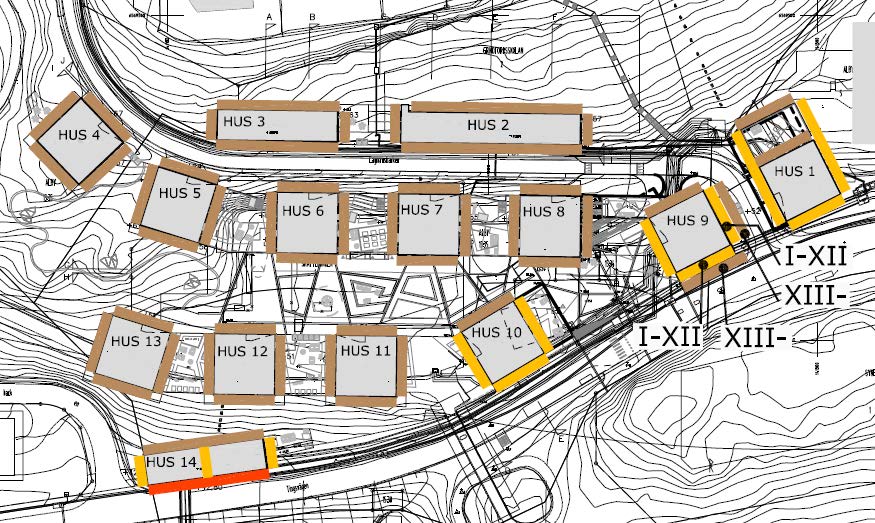 50-51 BOTKYRKA KOMMUN 25 [33] Samhällsbyggnadsförvaltningen Samrådshandling Planenheten 2015-11-02 Angöring till bostadsentréer samt till flytt och leveranser kommer att kunna ske från torget,