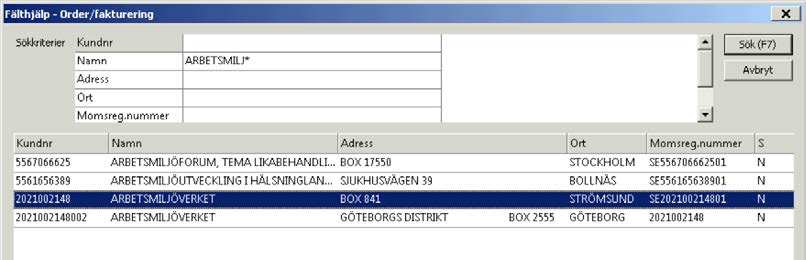 Lathund - Registrering av försäljningsorder AGRESSO Logistik Flik 1 Order Påbörja registreringen med att ange kundens namn eller kundnummer. Tillfällig kund kan ej användas för e-fakturering.