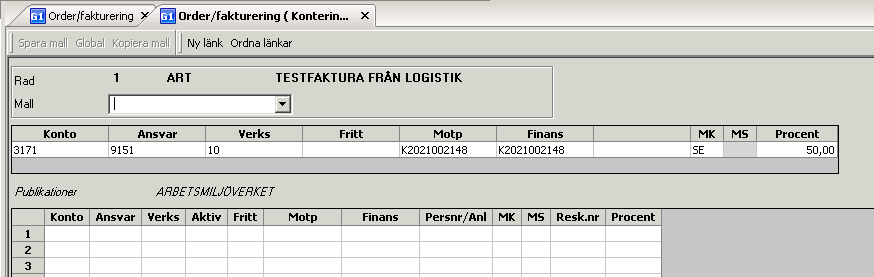 Lathund - Registrering av försäljningsorder AGRESSO Logistik Den extratext man lagt till kommer då på egen rad på försäljningsordern.