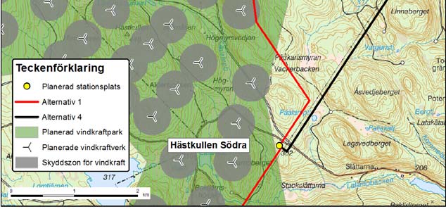 Planer på stora vindkraftsetableringar finns i området, något som den planerade ledningen är en konsekvens av, se karta i figur 4. 3.6.