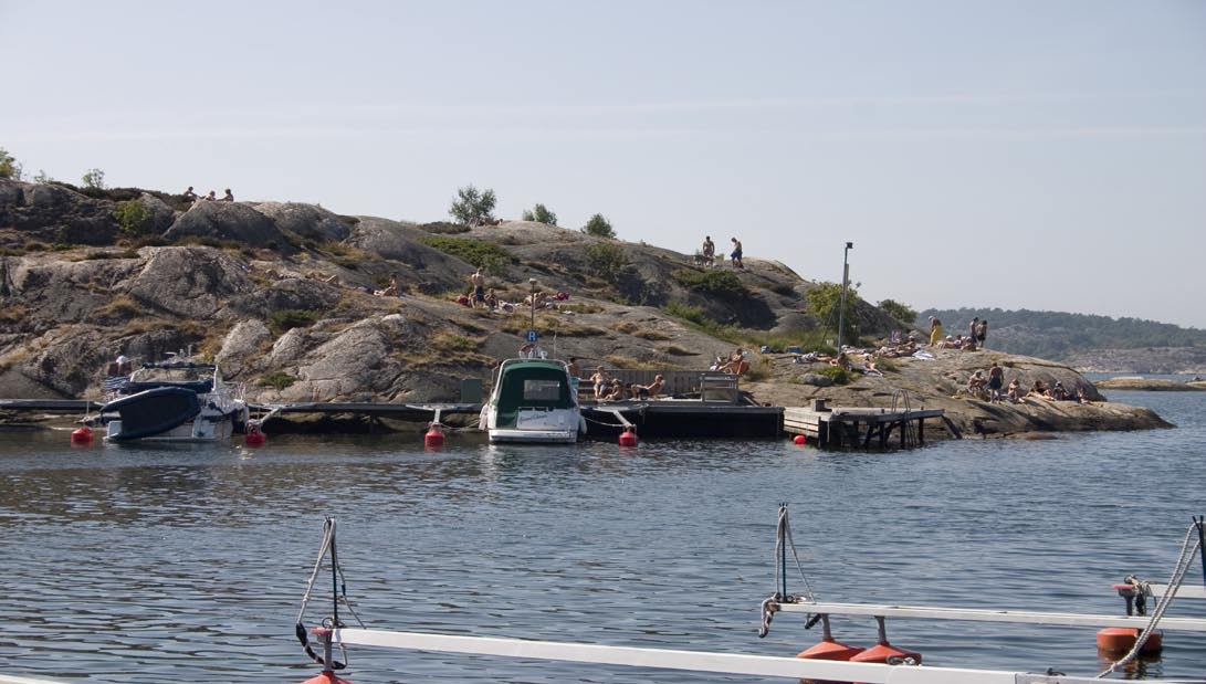 Badlivet på stranden och i hamnen. Denna sommar har ju trycket från allmänheten på stranden mellan södra och norra hamnen förståligt nog varit ovanligt stor.