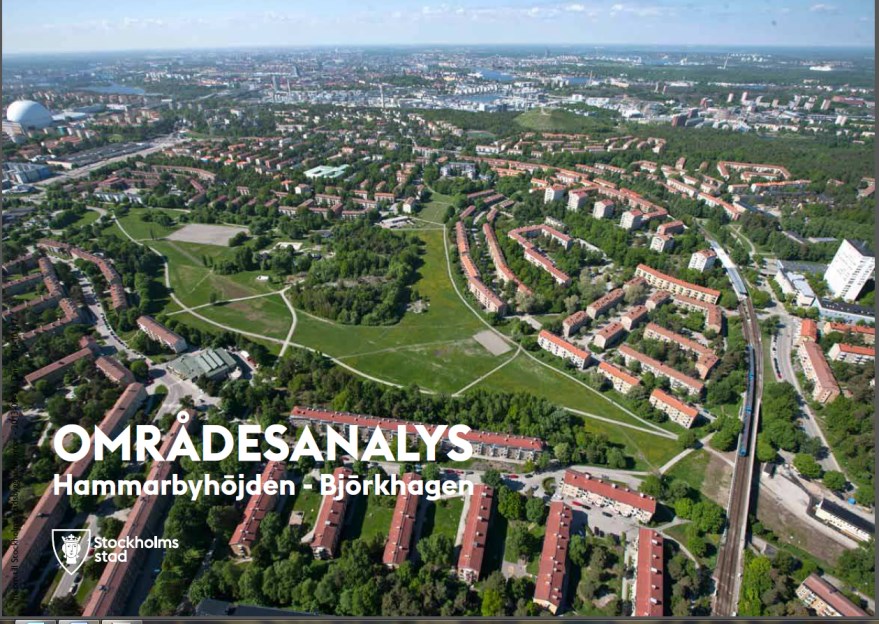 Sida 6 (11) Omslagsfotot till områdesanalysen som tillhör samrådshandlingarna visar Nytorpsgärde. Tv syn Globen och t.h höghuset i Björkhagen.