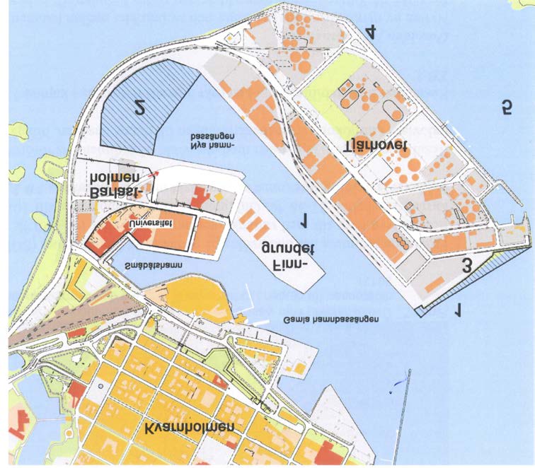 Samhällsbyggnadskontoret 2016-08-15 3 (7) Bolaget yrkar vidare om att få fylla ut ca 35 000 m 2 vattenområde i Nya hamnbassängen (Tjärhovsbågen) med muddermassor eller andra lämpliga massor för att