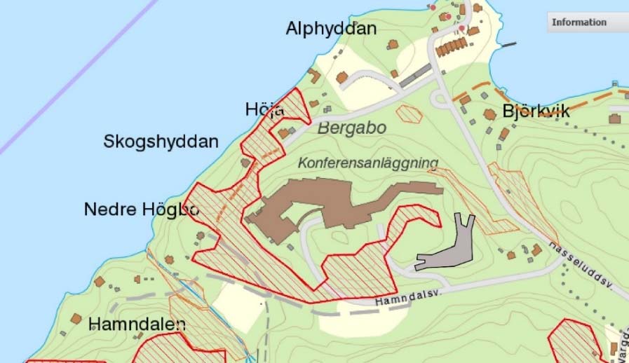 34 Planbeskrivning för Hasseludden 1:78 & 1:80 4 (15) ANTAGANDEHANDLING Mark och växtlighet Områdets karaktäriseras av högt belägna hällmarker med tall och undervegetation av ljung och blåbärsris med